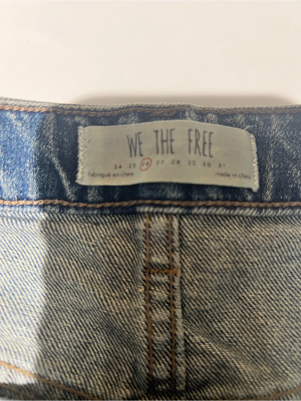 We The Free Light Blue Denim Mini Skirt with Front Zip - Picture 3 of 4